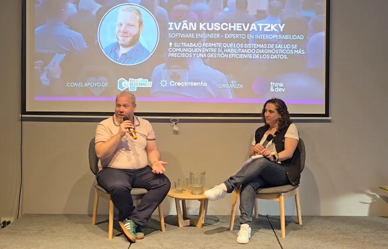 Moderating fireside chat at Think&Dev B2B Day